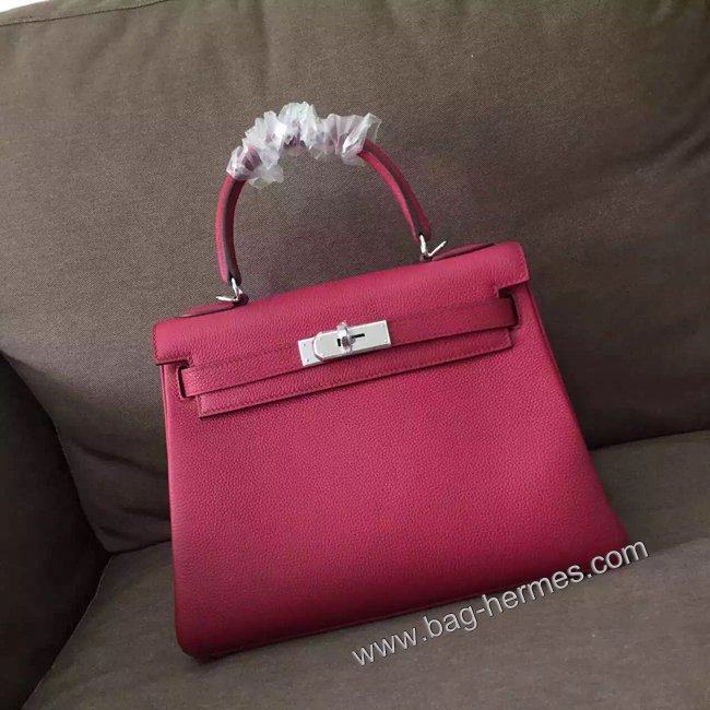 エルメス ケリー28 トスカ トゴ シルバー金具
