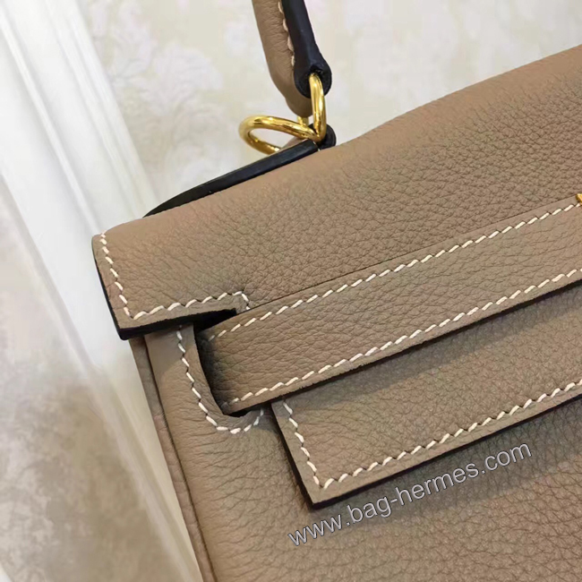 エルメス ケリー28 グリトゥールトゥレール トゴ ゴールド金具
