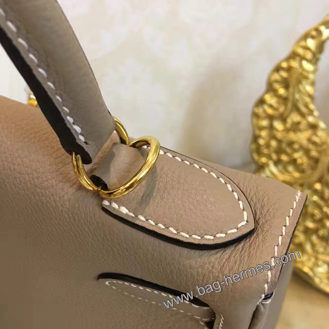 エルメス ケリー28 グリトゥールトゥレール トゴ ゴールド金具