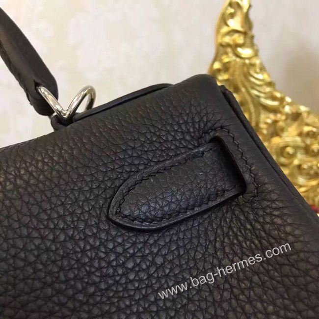 エルメス ケリー28 ブラック トゴ シルバー金具