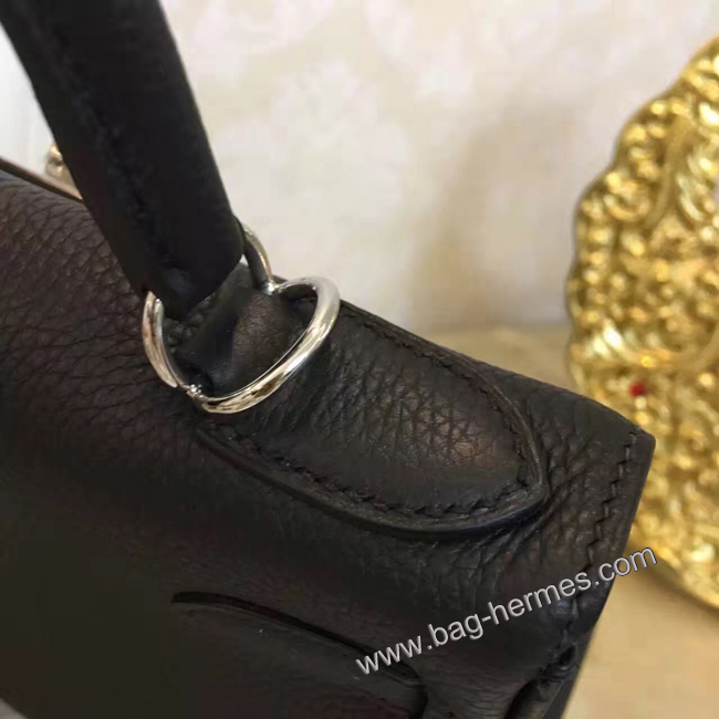 エルメス ケリー28 ブラック トゴ シルバー金具