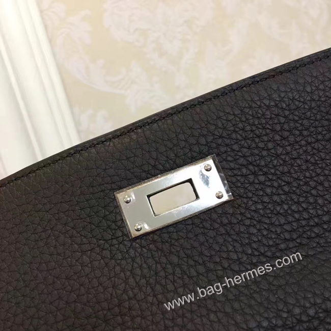 エルメス ケリー28 ブラック トゴ シルバー金具