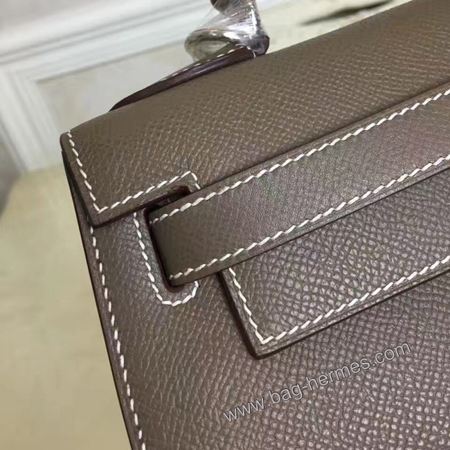 エルメス ケリー28 エトゥープ ヴォーエプソン シルバー金具