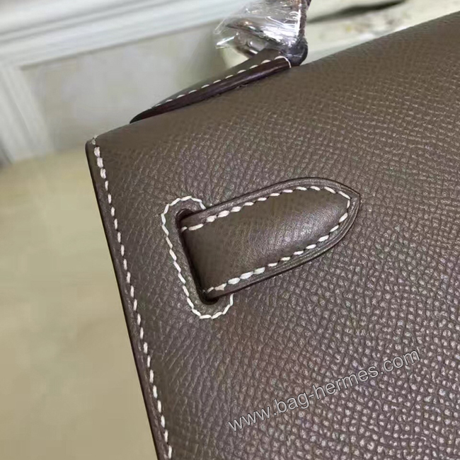 エルメス ケリー28 エトゥープ ヴォーエプソン シルバー金具