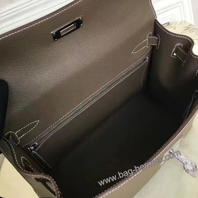 エルメス ケリー28 エトゥープ ヴォーエプソン シルバー金具