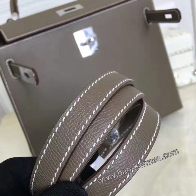 エルメス ケリー28 エトゥープ ヴォーエプソン シルバー金具