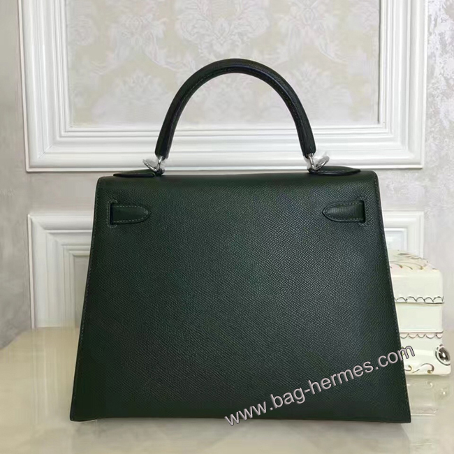 エルメス ケリー28 オリーブグリーン ヴォーエプソン シルバー金具