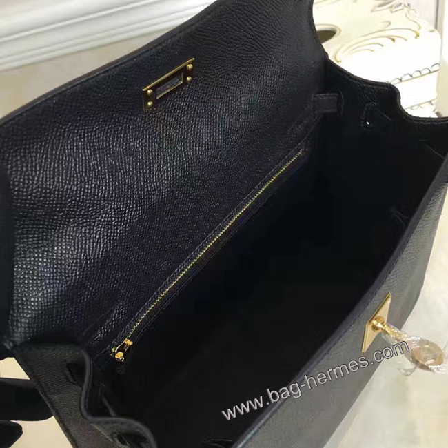 エルメス ケリー28 クロ ヴォーエプソン ゴールド金具