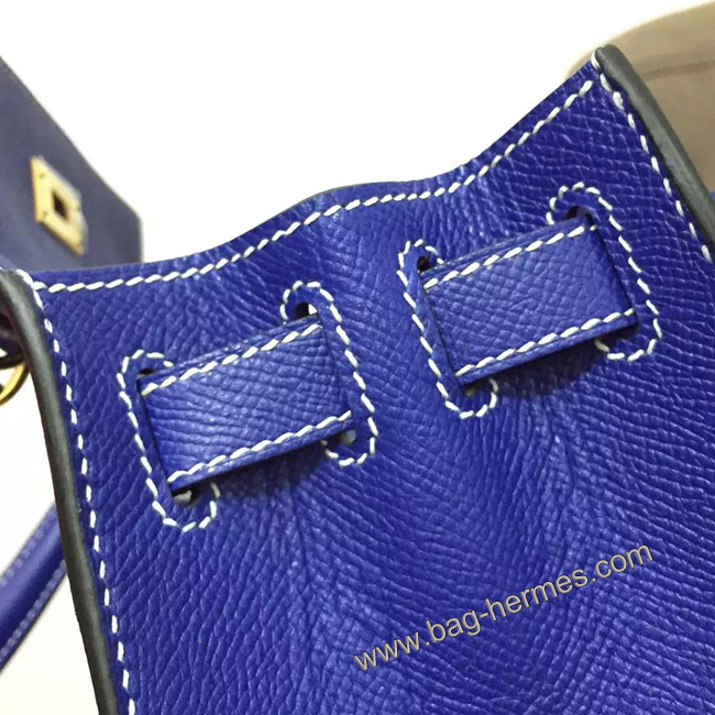 エルメス ケリー28 ブルーエレクトリック ヴォーエプソン ゴールド金具