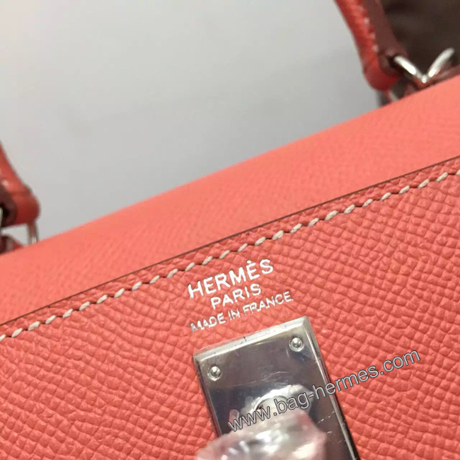 エルメス ケリー28 フラミンゴ ヴォーエプソン シルバー金具