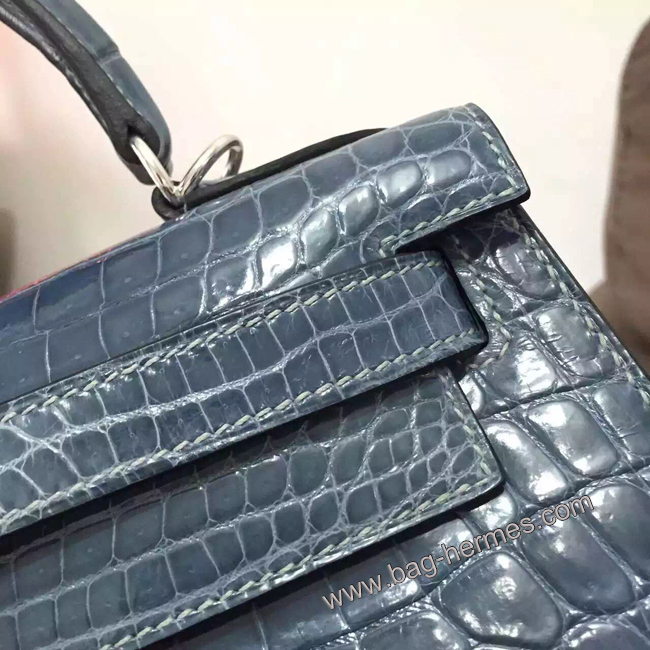 エルメス ケリー28 コルヴェール クロコポロサス シルバー金具