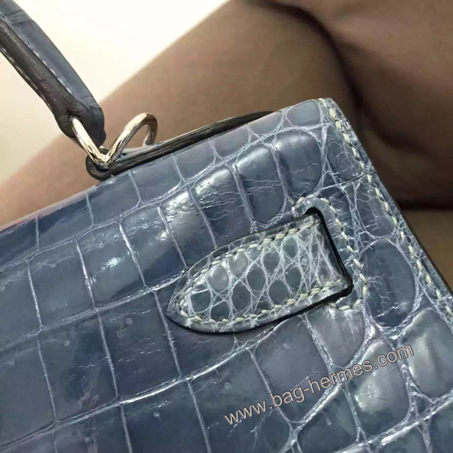 エルメス ケリー28 コルヴェール クロコポロサス シルバー金具