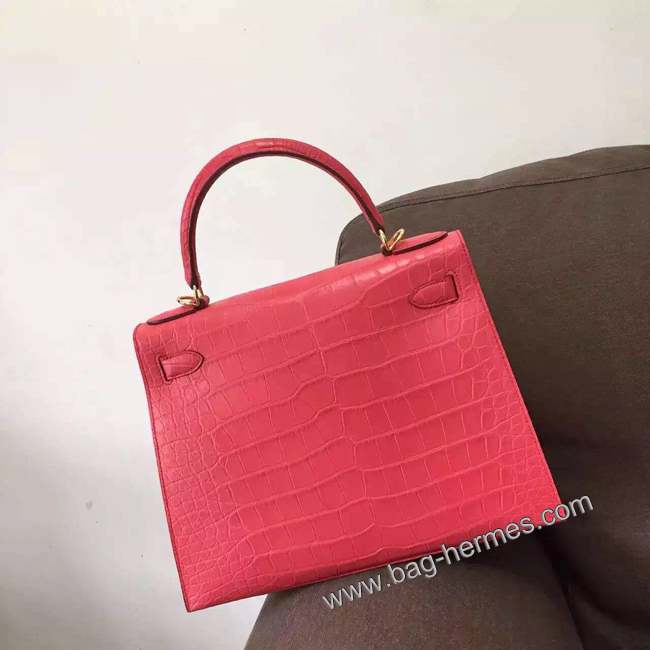 エルメス ケリー28 ブーゲンビリア クロコポロサス ゴールド金具