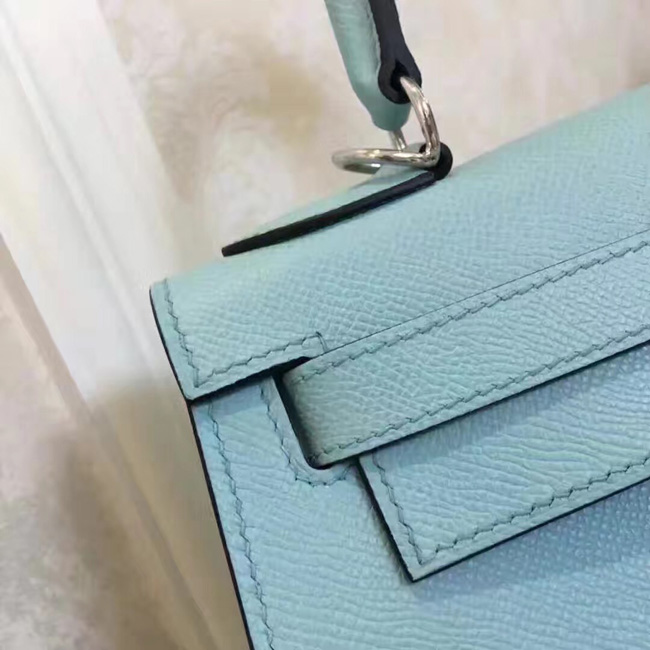 エルメス ケリー28 ブルーアトール ヴォーエプソン シルバー金具