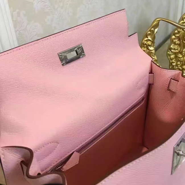 エルメス ケリー28 ピンク ヴォーエプソン シルバー金具