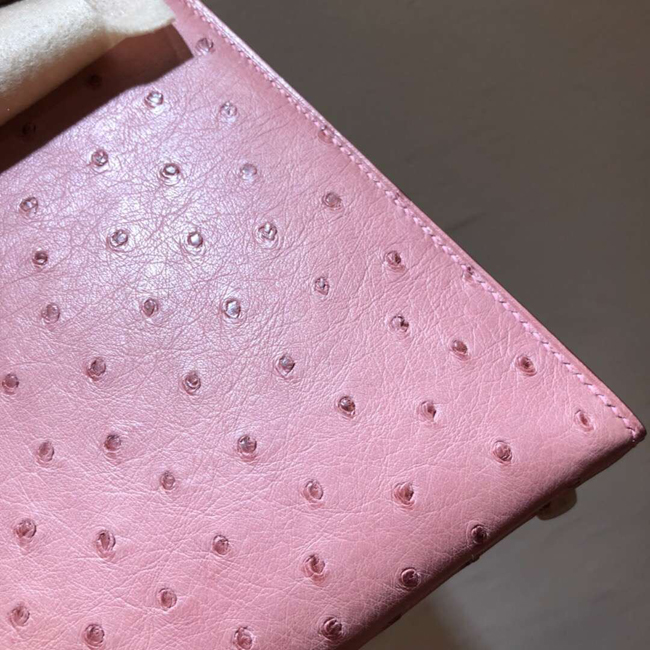 エルメス ケリー28 ピンク オーストリッチ ゴールド金具