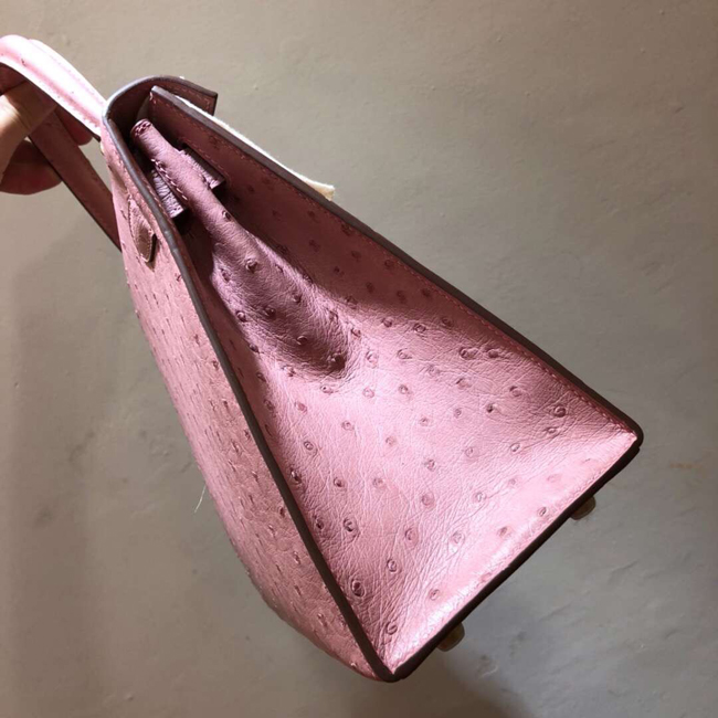 エルメス ケリー28 ピンク オーストリッチ ゴールド金具