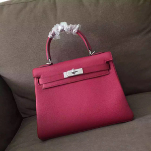 エルメス ケリー28 トスカ トゴ シルバー金具