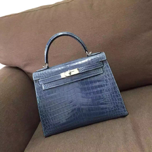 エルメス ケリー28 コルヴェール クロコポロサス シルバー金具