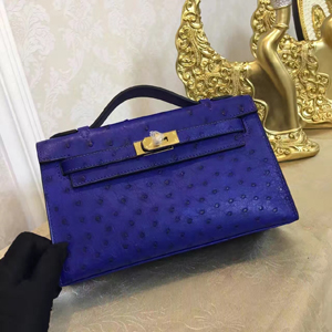 エルメス ポシェットケリー クロッカス ゴールド金具 オーストリッチ