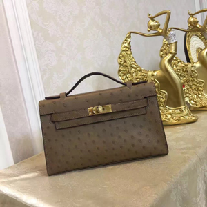 エルメス ポシェットケリー アバンヌ ゴールド金具 オーストリッチ