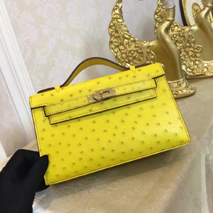 エルメス ポシェットケリー スフレ ゴールド金具 オーストリッチ
