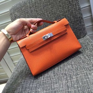 エルメス ポシェットケリー オレンジ シルバー金具 スイフトフ