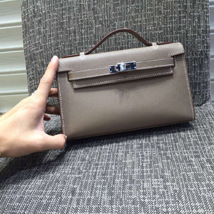 エルメス ポシェットケリー エトゥープ シルバー金具 エプソン