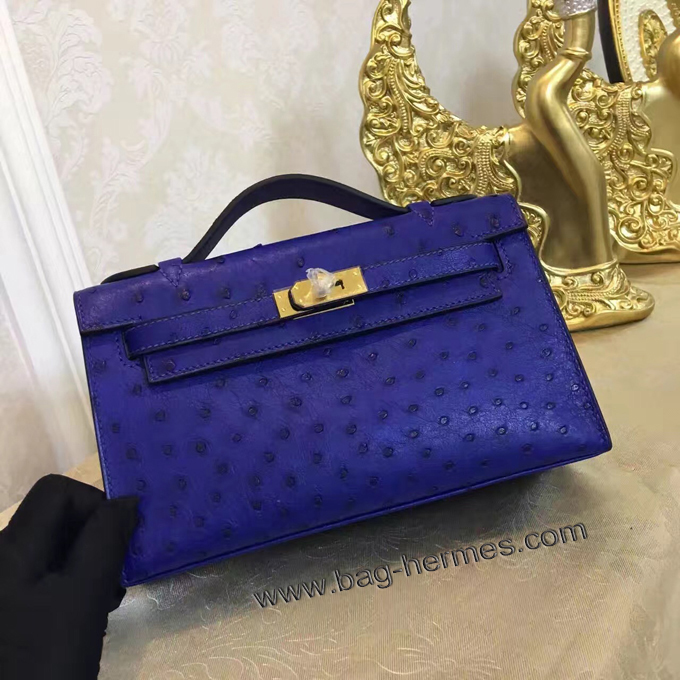 エルメス ポシェットケリー クロッカス ゴールド金具 オーストリッチ