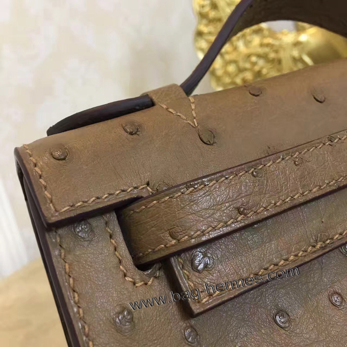エルメス ポシェットケリー アバンヌ ゴールド金具 オーストリッチ