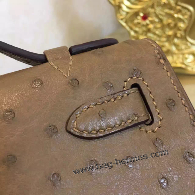 エルメス ポシェットケリー アバンヌ ゴールド金具 オーストリッチ