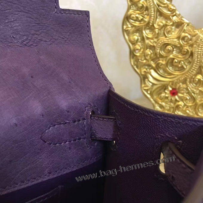 エルメス ポシェットケリー アイリス ゴールド金具 オーストリッチ