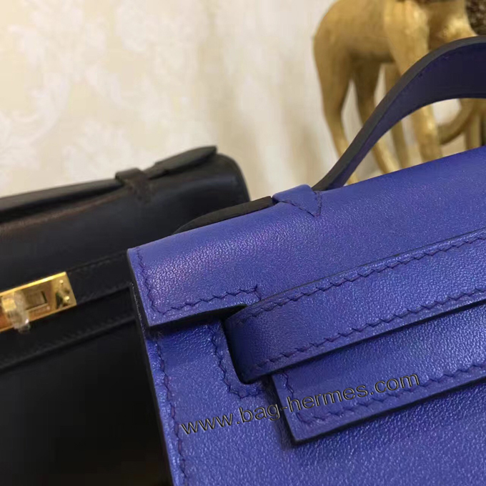エルメス ポシェットケリー ブルーエレクトリック ゴールド金具 スイフトフ