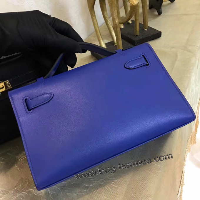 エルメス ポシェットケリー ブルーエレクトリック ゴールド金具 スイフトフ