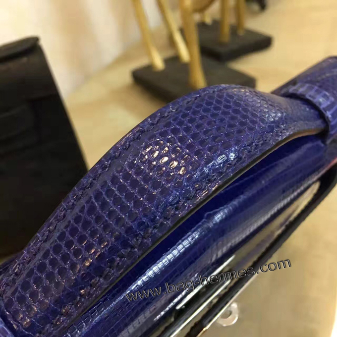 エルメス ポシェットケリー パープル シルバー金具 リザード