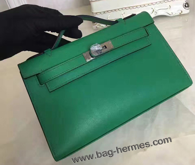 エルメス ポシェットケリー カーキ シルバー金具 スイフトフ