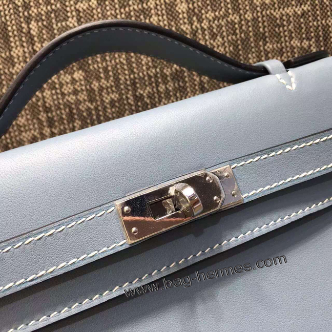 エルメス ポシェットケリー ブルーラン シルバー金具 スイフトフ