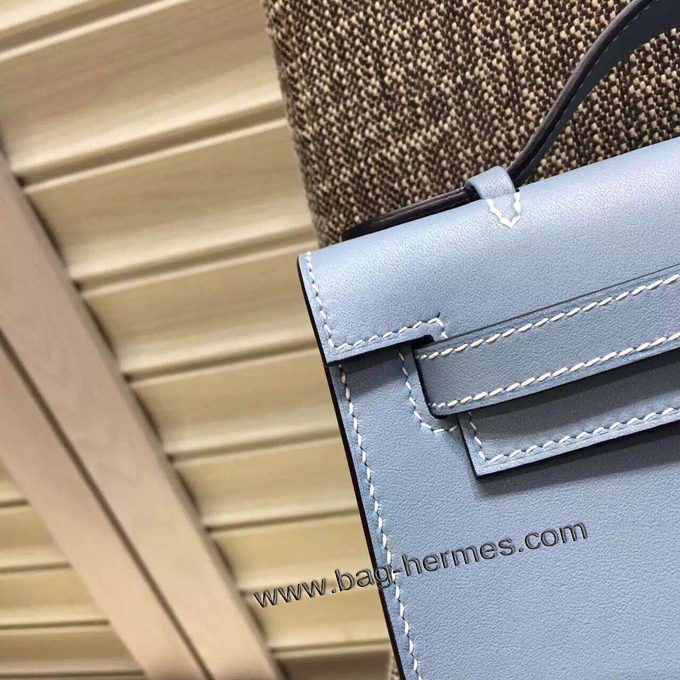 エルメス ポシェットケリー ブルーラン シルバー金具 スイフトフ