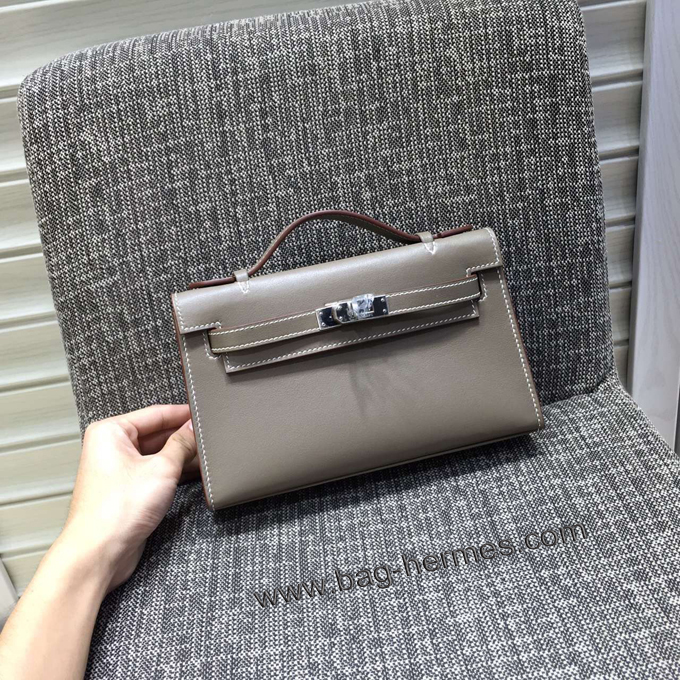 エルメス ポシェットケリー エトゥープ シルバー金具 スイフトフ