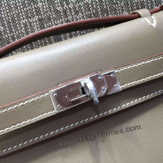 エルメス ポシェットケリー エトゥープ シルバー金具 スイフトフ