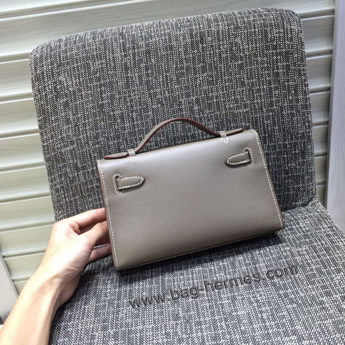エルメス ポシェットケリー エトゥープ シルバー金具 スイフトフ
