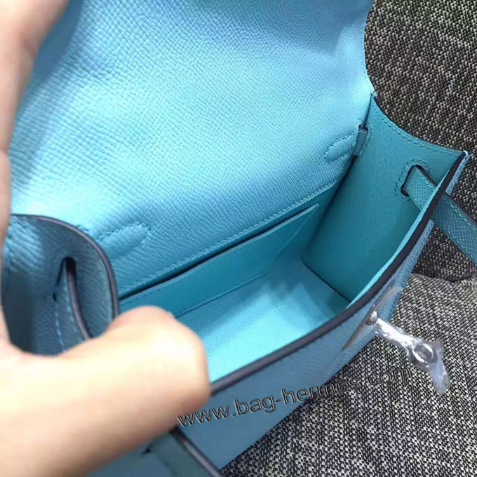 エルメス ポシェットケリー ブルーアトール シルバー金具 エプソン