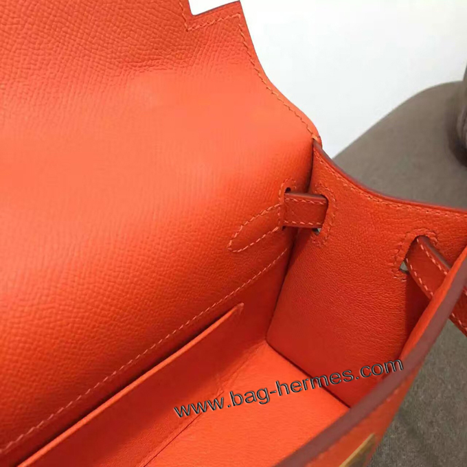 エルメス ポシェットケリー オレンジ ゴールド金具 エプソン
