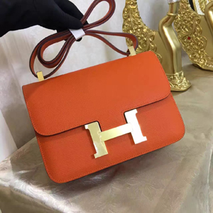 エルメス コンスタンス24 オレンジ ヴォーエプソン ゴールド金具