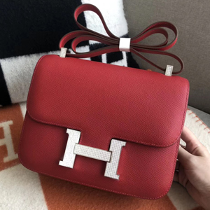 エルメス コンスタンス ミニ ヴォーエプソン ワインレッド シルバー金具