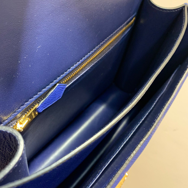 エルメス コンスタンス24 ブルーエレクトリック ヴォーエプソン ゴールド金具