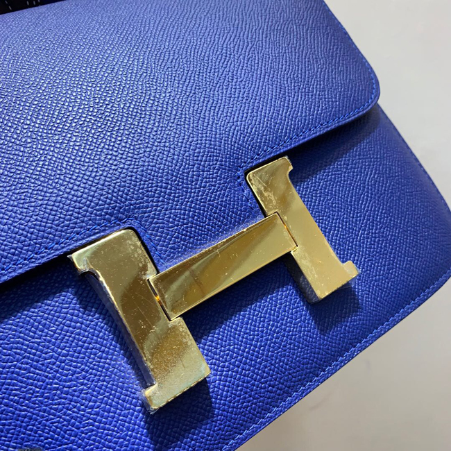 エルメス コンスタンス24 ブルーエレクトリック ヴォーエプソン ゴールド金具