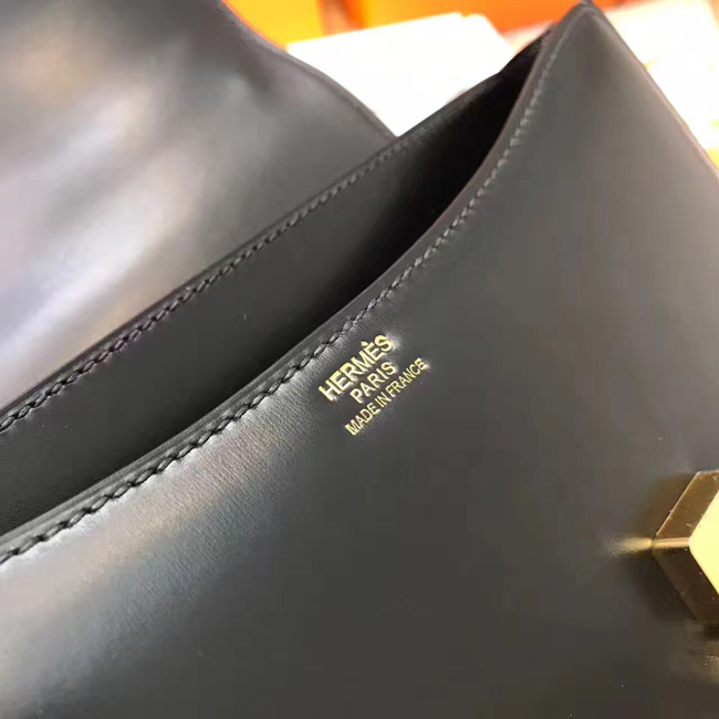 エルメス コンスタンス24 ブラック ボックスカーフ ゴールド金具
