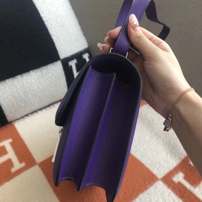 エルメス コンスタンス24 パープル ヴォーエプソン シルバー金具