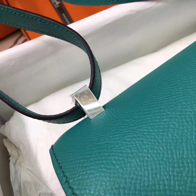 エルメス コンスタンス24 ブルーパオン ヴォーエプソン シルバー金具